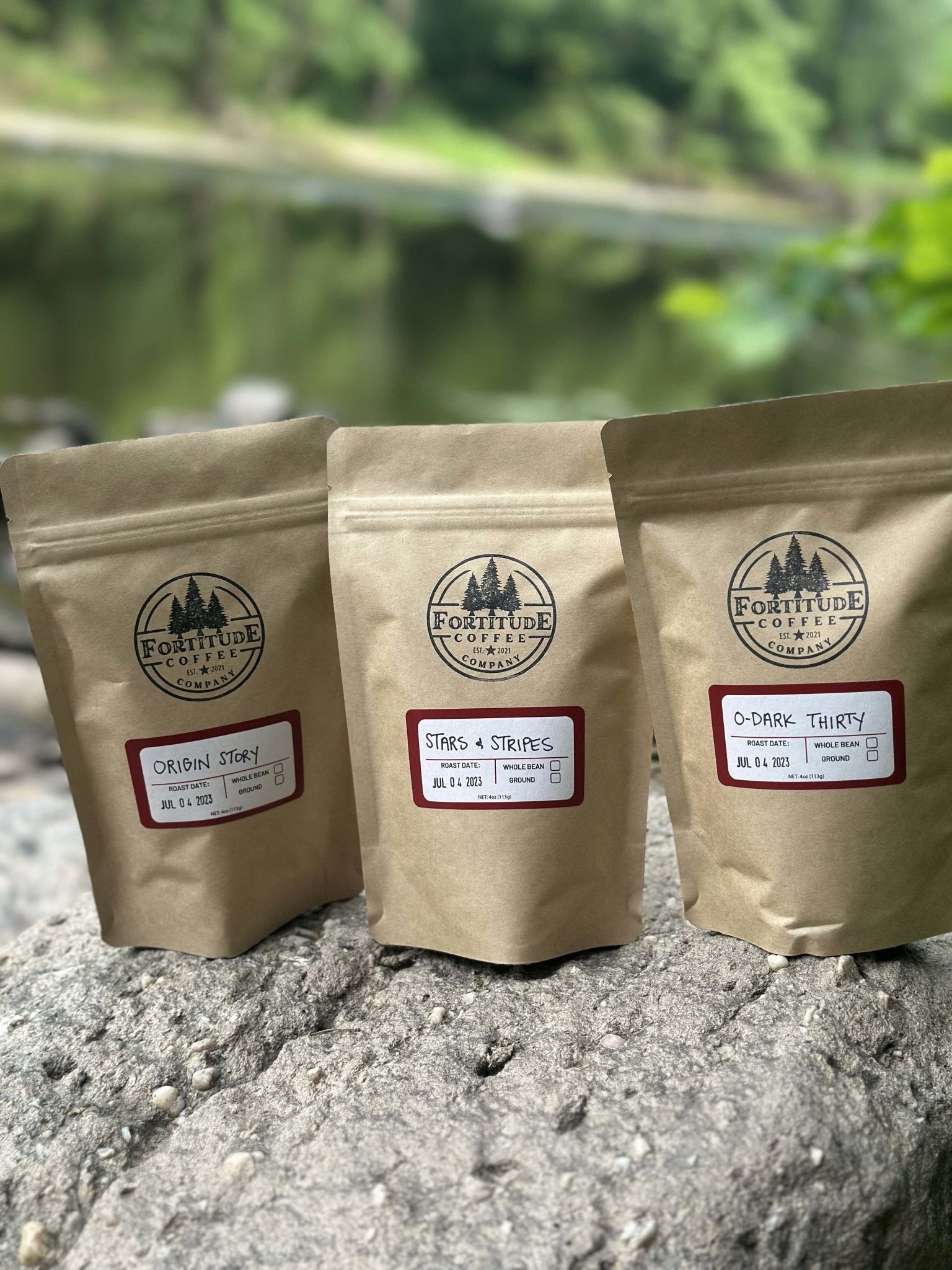 Single-origin coffee samples