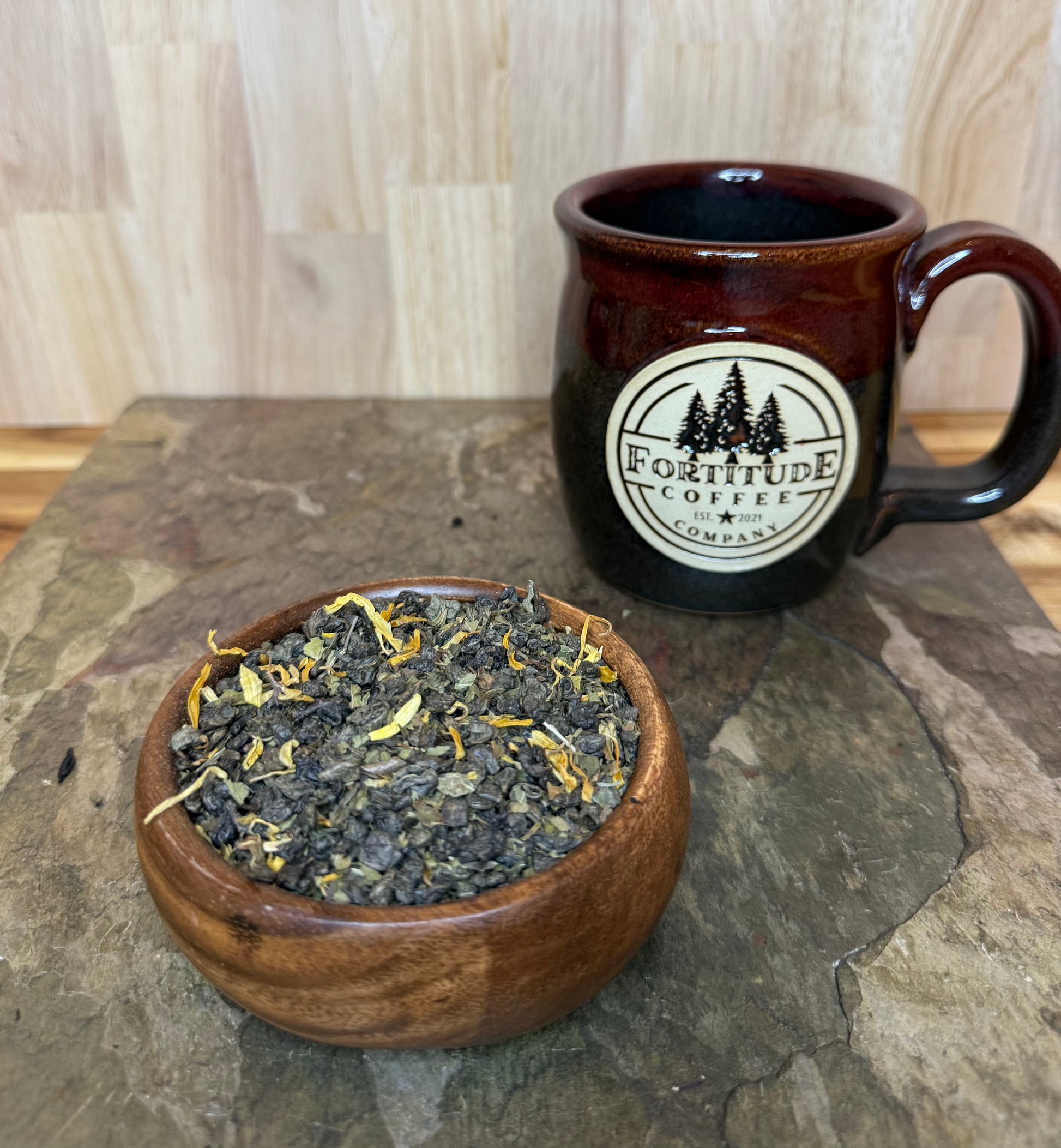 Veteran Owned Coffee Company with loose leaf Moroccan Mint Tea 