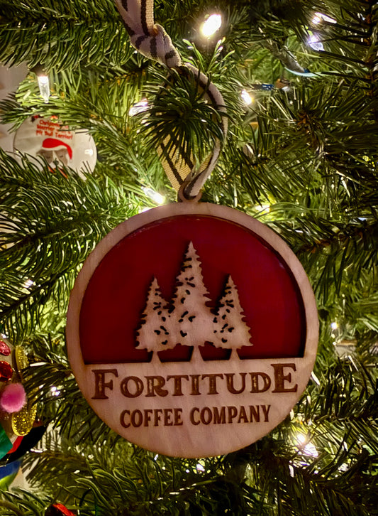 laser engraved wood fortitude ornament